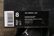 Jordan 1 Low Black Green Sneakers 553558-113