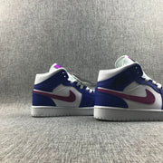Air Jordan 1 Mid Sneakers Blue Pink 554724-451