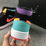 Jordan 1 Mid Multicolor Black Sneakers 554725-083