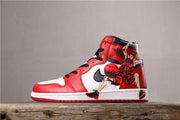 Air Jordan 1 Retro High OG Red White Black Custom Sneakers
