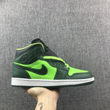 Air Jordan 1 Mid Fluorescent Green Sneakers 554724-330