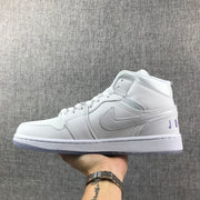 Air Jordan 1 Mid White Sneakers with Translucent Outsole