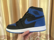 Jordan 1 High Black and Royal Blue Sneakers