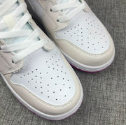 Jordan 1 Mid Grey White Fuchsia High-Top Sneakers