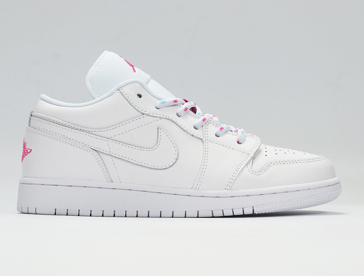Jordan Air Jordan 1 Low White and Pink Sneakers