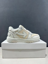 Off-White Off Court Leather Low-Top Sneakers Cream White