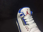 Air Jordan 3 White Blue High-Top Sneakers