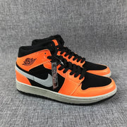 Air Jordan 1 Mid Sneakers Black Orange 554724-062