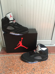 Air Jordan 5 Black Silver High-Top Sneakers