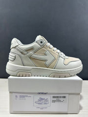Off-White Off Court Leather Low-Top Sneakers Cream White