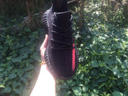 Yeezy Boost 350 V2 Black and Bright Coral Sneakers