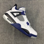 Jordan Air Jordan 4 Sneakers in White, Black and Blue