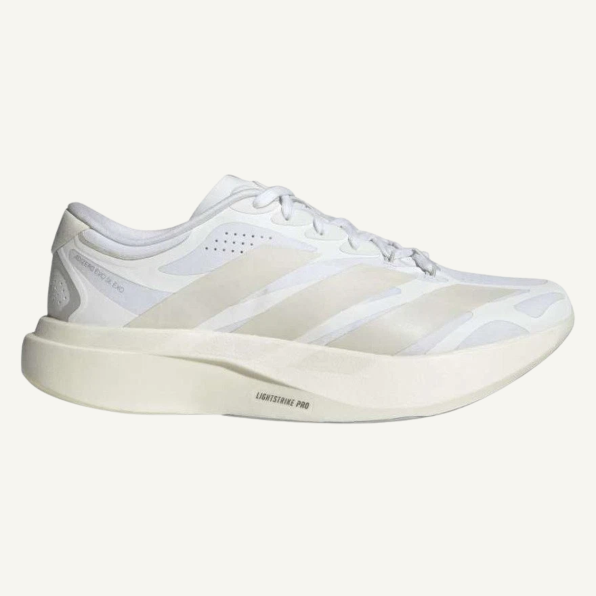 Adidas Men's White/Zero Mettalic Adizero EVO SL EXO Sneakers, LA5900