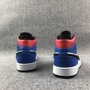 Air Jordan 1 Mid Blue Red Black White Sneakers