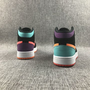 Jordan 1 Mid Multicolor Black Sneakers 554725-083