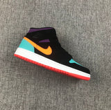 Jordan 1 Mid Multicolor Black Sneakers 554725-083