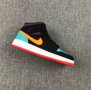 Jordan 1 Mid Multicolor Black Sneakers 554725-083