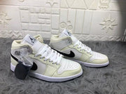 Jordan Air 1 Mid Sneakers Cream White and Black