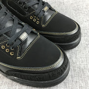 Air Jordan 3 BHM Black and Metallic Gold High-Top Sneakers
