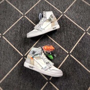 Jordan 1 High Off-White Style White Grey Sneakers