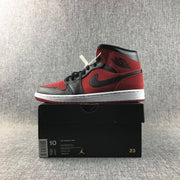 Air Jordan 1 Mid Sneakers in Red, Black and White