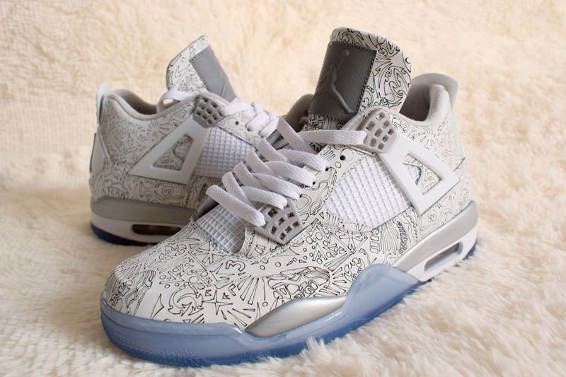 Jordan Air Jordan 4 Laser 5LAB4 White and Blue Sneakers