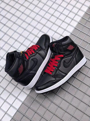 Air Jordan 1 High OG Black Satin Black Red Sneakers