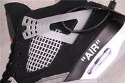 Air Jordan 4 Black Grey Red Sneakers AQ9129-412