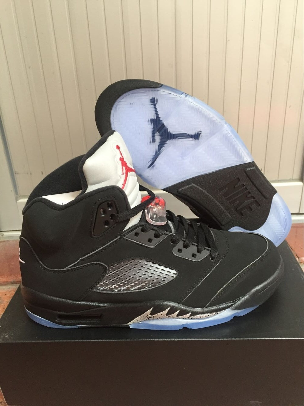 Air Jordan 5 Black Silver High-Top Sneakers