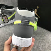 Air Jordan 1 Mid Grey Volt Sneakers 554724-072