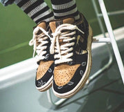 Jordan 1 High Paisley Pattern Sneakers in Black and Tan