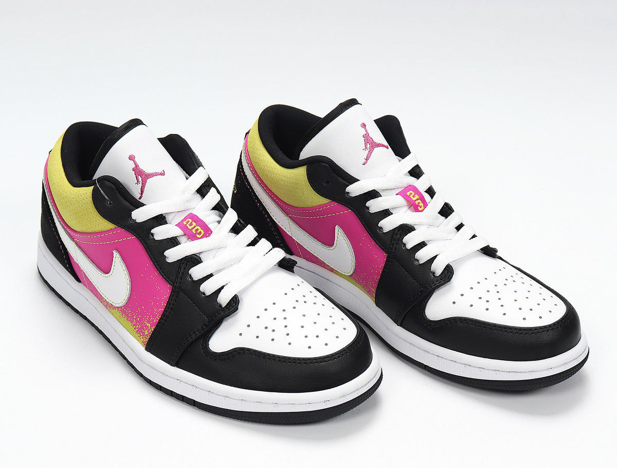 Jordan 1 Low Yellow Pink Black Sneakers CW5564-001