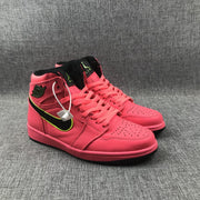 Air Jordan 1 Mid Sneakers Pink Black Volt AQ9131-600