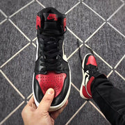 Air Jordan 1 High Black Red Toe Sneakers