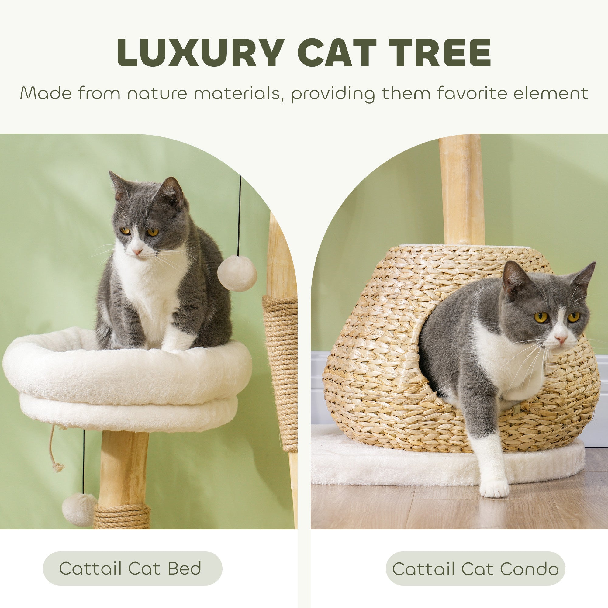 PawHut Cat Tree for Indoor Cats, 41\