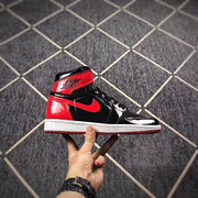 Jordan 1 High Black Red Mirror-Effect Sneakers