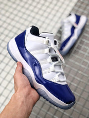 Air Jordan 11 Sneakers White and Deep Blue BQ3685-001