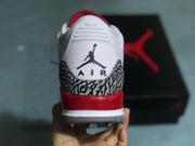 Jordan 3 Retro White Red Elephant Print Sneakers
