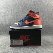 Air Jordan 1 Mid Blue Orange Sneakers AH7389-408