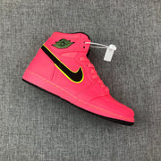 Air Jordan 1 Mid Sneakers Pink Black Volt AQ9131-600