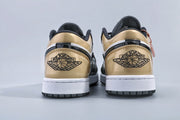 Jordan 1 Low Gold Toe Black and Metallic Gold Sneakers