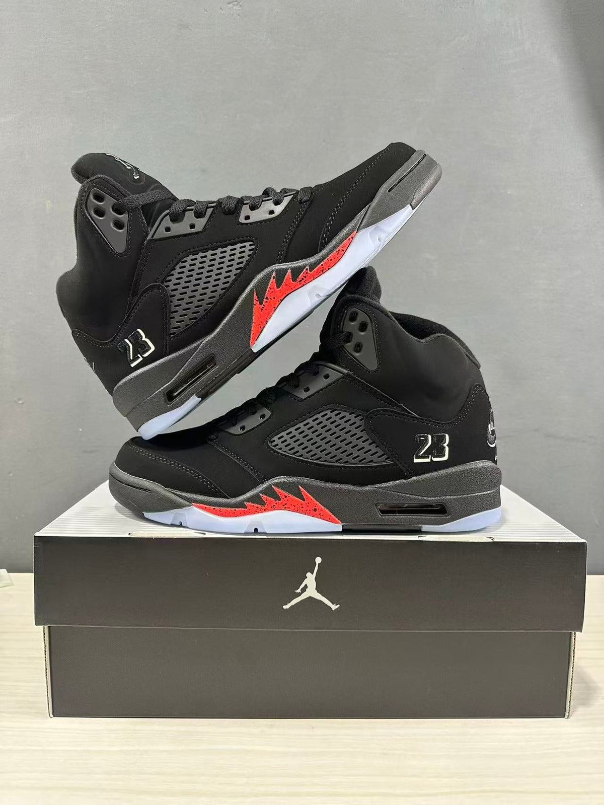 Jordan Air Jordan 5 Retro Black Red High-Top Sneakers