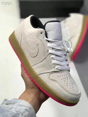 Jordan 1 Low White Pink Gum Sole Sneakers