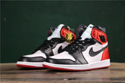 Air Jordan 1 Satin Black Toe High-Top Sneakers