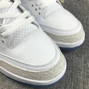 Jordan 3 White Cement Sneakers with Blue Translucent Sole