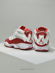 Jordan 6-3 White and Red Basketball Sneakers