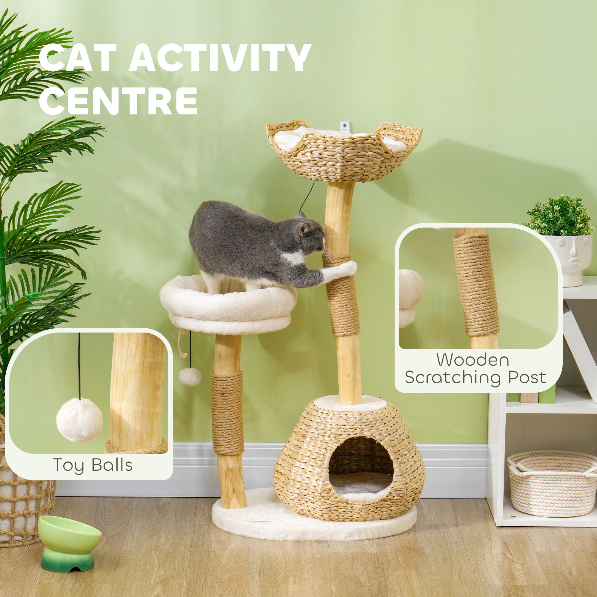 PawHut Cat Tree for Indoor Cats, 41\