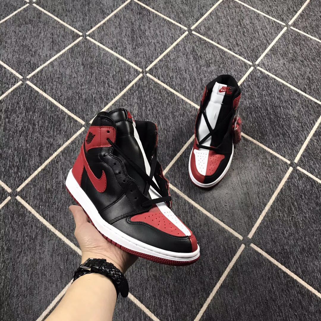 Air Jordan 1 High Black Red White Sneakers