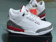 Jordan 3 Retro White Red Elephant Print Sneakers