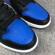 Air Jordan 1 Mid Black and Blue High-Top Sneakers